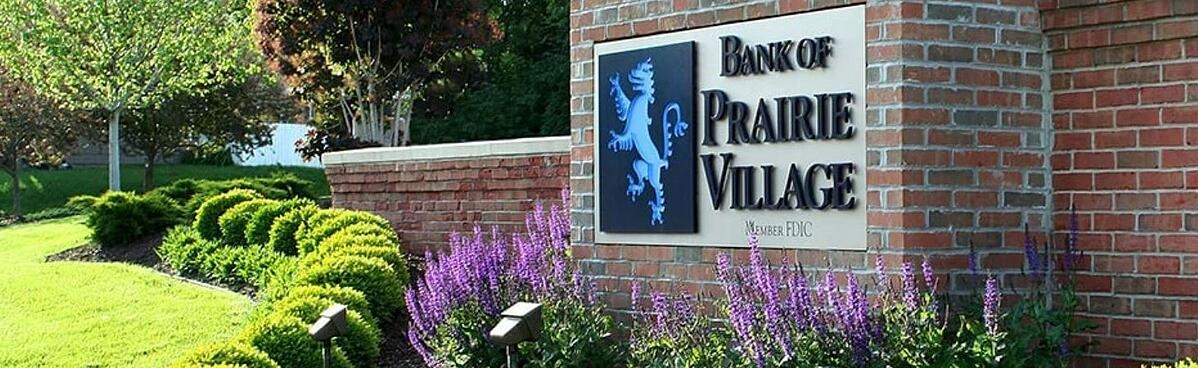 Bank of Prairie Village Front sign