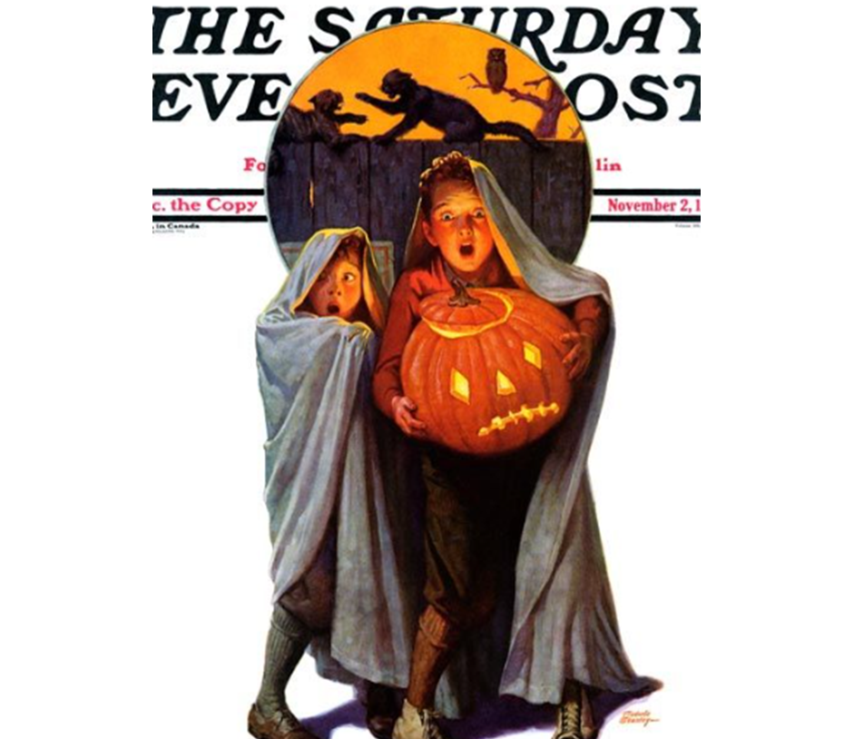 kids in Halloween costumes